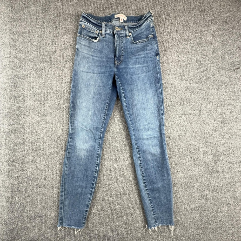 Lucky Brand‎ Bridgette Jeans Womens 2/26 Medium Wash High Rise Skinny Raw Hem